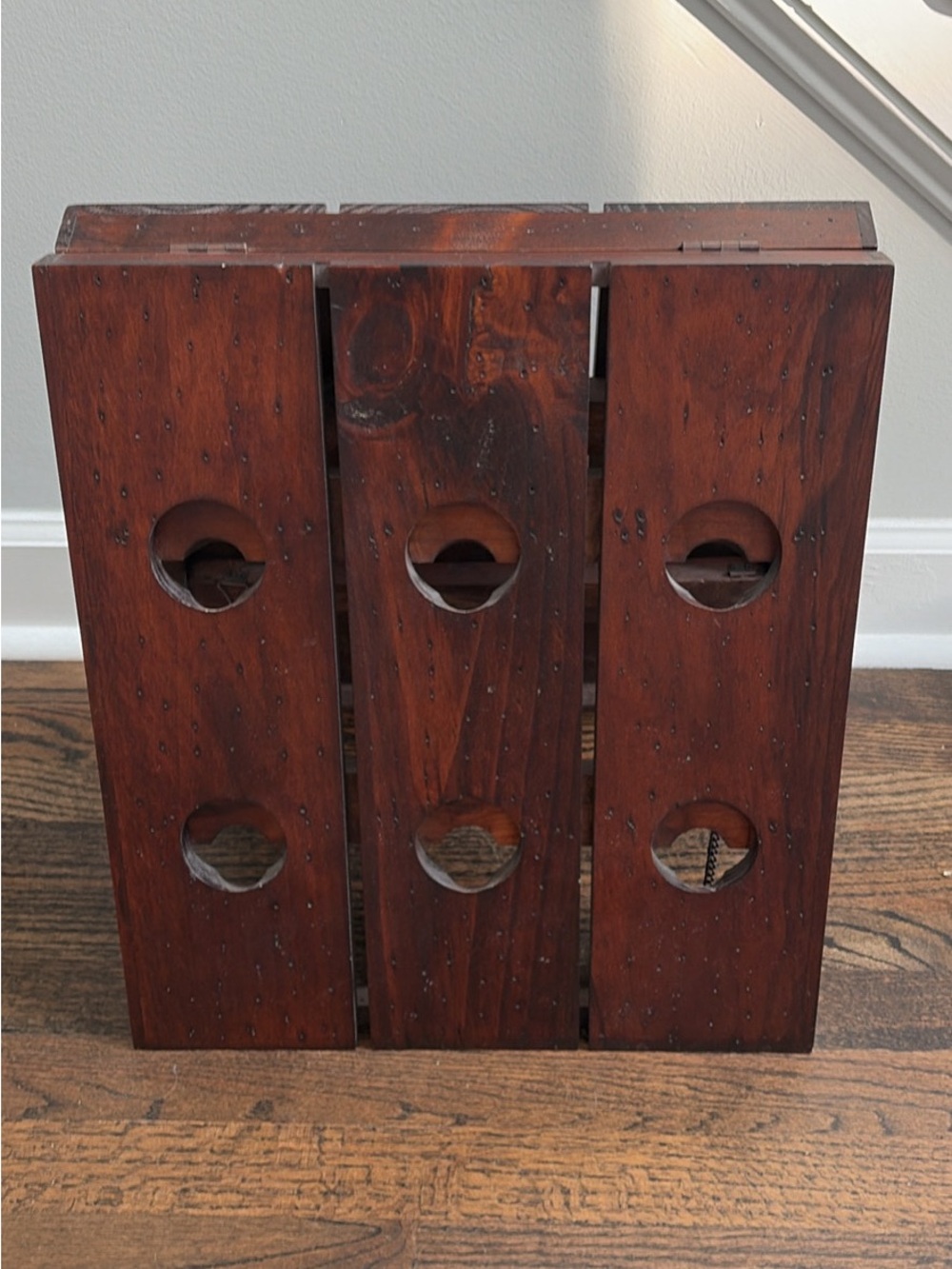 Vintage Wooden Wine Holder Riddling Rack 12 Bottles